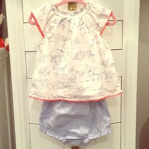 Never worn! Baby Boden Top and Bloomer Set!